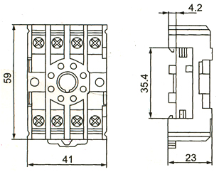 Socket for Timer & Relay PF-085A drawing
